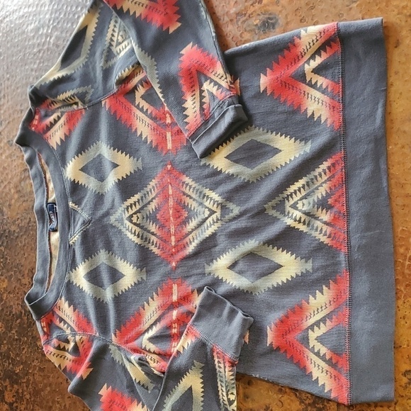 Chaps Denim Vivid Southwestern Long Sleeve Thermal Pullover Sz. XL Top - Picture 7 of 9